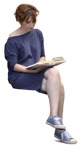 Cut out people - Woman Reading A Book Sitting 0002 | MrCutout.com - miniature