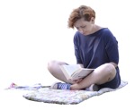 Cut out people - Woman Reading A Book Sitting 0004 | MrCutout.com - miniature