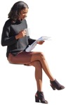 Woman reading a newspaper  (9919) - miniature