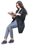 Woman reading a newspaper human png (10939) | MrCutout.com - miniature