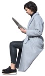 Woman reading a newspaper entourage people (11960) | MrCutout.com - miniature
