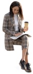 Woman reading a newspaper people png (12113) - miniature
