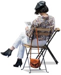 Woman reading a newspaper  (13211) - miniature