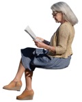 Woman reading a newspaper  (15067) - miniature