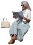 Woman reading a newspaper entourage people (15158) | MrCutout.com - miniature