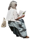 Woman reading a newspaper entourage people (15159) | MrCutout.com - miniature