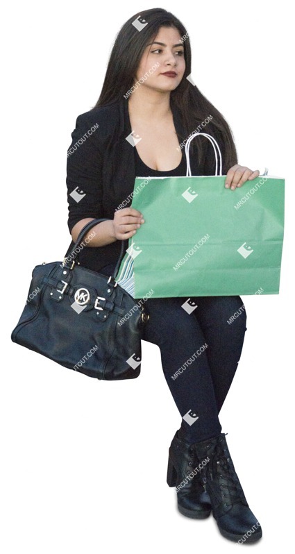 Woman shopping people cutouts (2034)