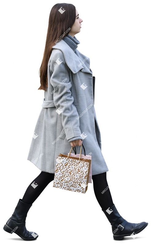 Woman shopping cut out people (12404)
