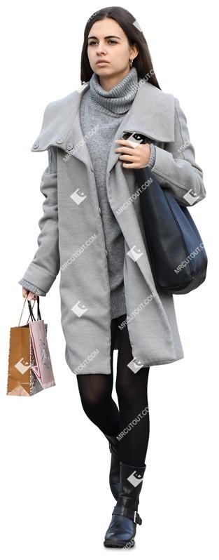 Woman shopping cut out people (12401)