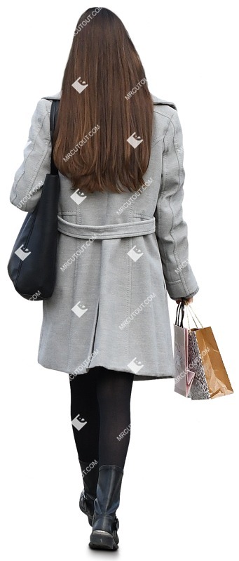 Woman shopping cut out people (12400)