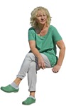 Woman sitting people png (4216) - miniature