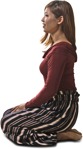Woman sitting people png (5519) - miniature