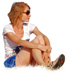 Woman sitting people png (2410) - miniature