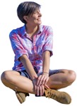 Woman sitting person png (3505) - miniature