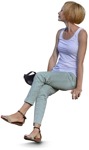 Woman sitting cut out people (3615) - miniature