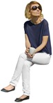 Woman sitting people png (4612) - miniature