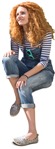 Woman sitting cut out people (5476) - miniature