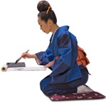 Woman sitting people png (6102) - miniature