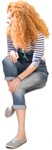 Woman sitting people png (6325) - miniature
