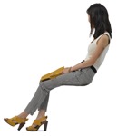 Woman sitting person png (8168) - miniature