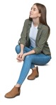 Woman sitting people png (8312) - miniature
