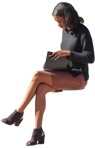 Woman sitting png people (9913) - miniature