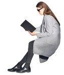 Woman sitting people png (10035) - miniature