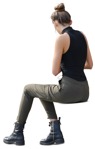 Woman sitting people png (10135) - miniature