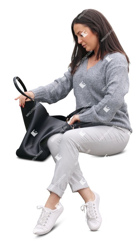 Woman sitting people png (12480)
