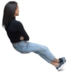 Woman sitting people png (14167) - miniature