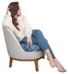 Woman sitting people png (12731) - miniature