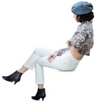 Woman sitting people png (13113) | MrCutout.com - miniature