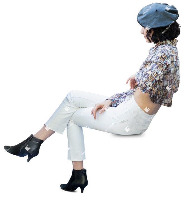 Woman sitting people png (13312)