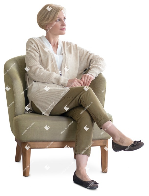 Woman sitting cut out people (12754)