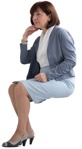 Woman sitting people png (12355) - miniature
