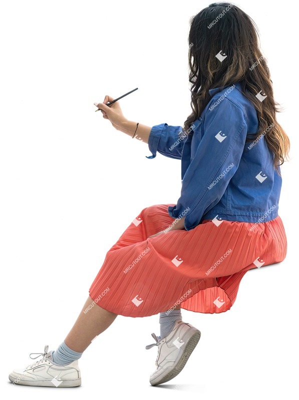 Woman sitting cut out pictures (14557)