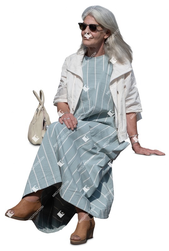 Woman sitting entourage people (14540)