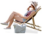 Woman sitting person png (6968) - miniature