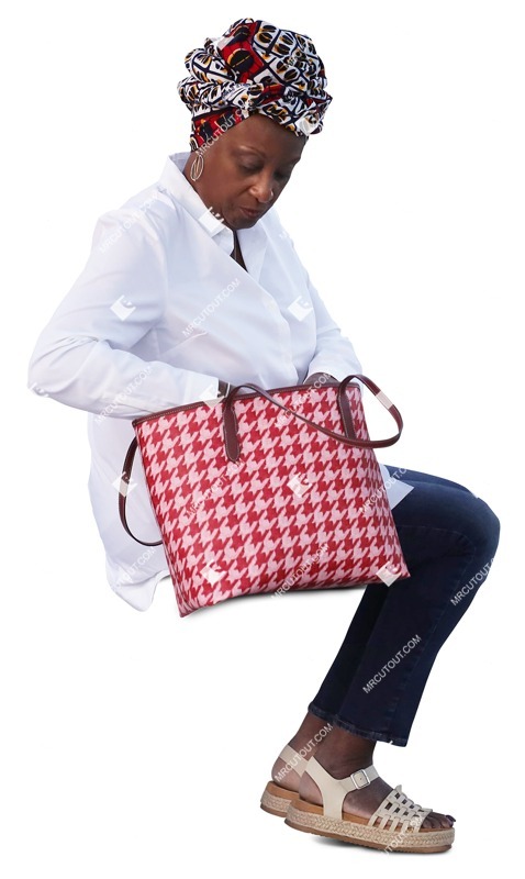 Woman sitting cut out people (19682)