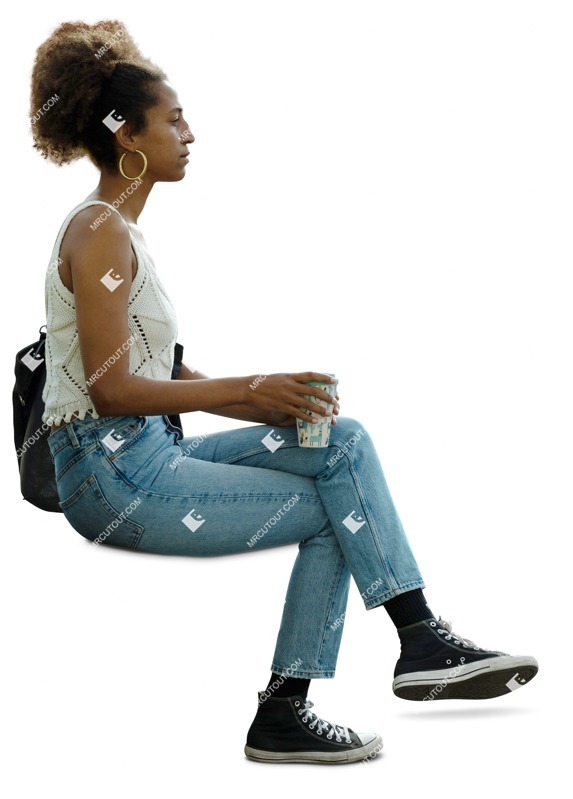 Woman sitting people png (19260)