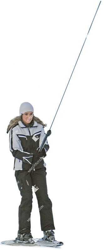 Woman skiing people png (2926)