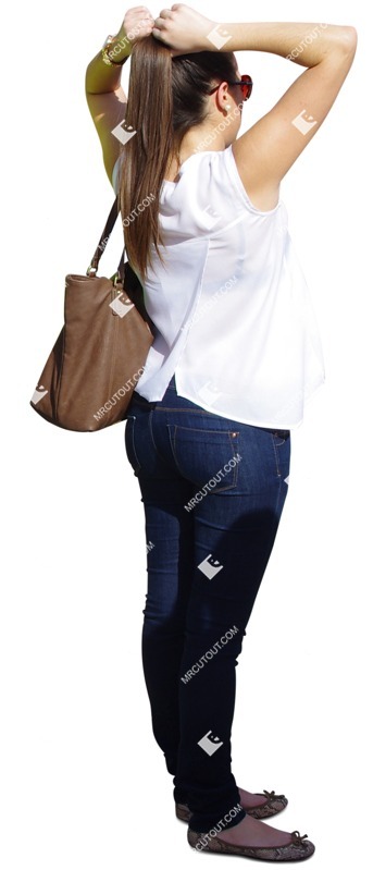 Woman standing people cutouts (730)