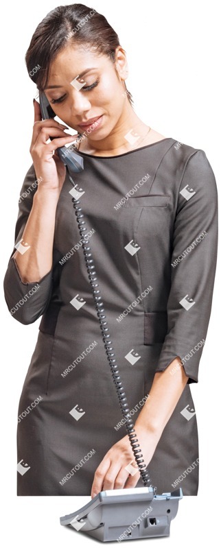 Receptionist woman making a phone call - cutouts png