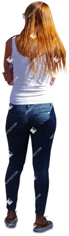 Woman standing people cutouts (826)