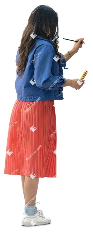 Woman standing cut out people (14556)