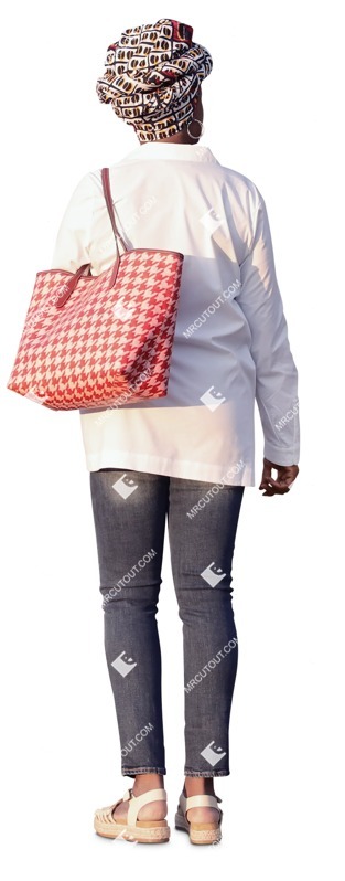 Woman standing cut out people (19959)