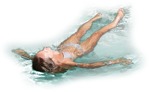 Woman swimming cut out people (3175) - miniature