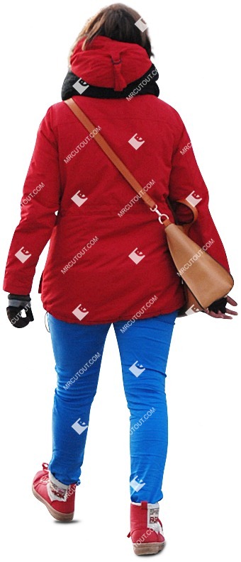 Woman walking entourage people (700)