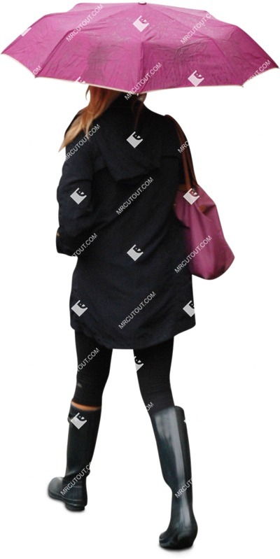 Woman walking people cutouts (726)