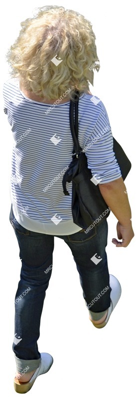 Woman walking cut out people (3819)